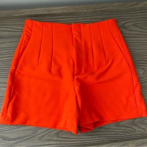 Red high waist shorts